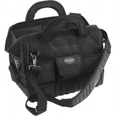 Bucket Boss - 17 Pocket Black Ballistic Polyester Tool Bag - 14" Wide x 10" Deep x 11" High - Industrial Tool & Supply