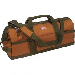 Bucket Boss - 16 Pocket Brown & Green Polyester Tool Bag - 24" Wide x 10" Deep x 10" High - Industrial Tool & Supply