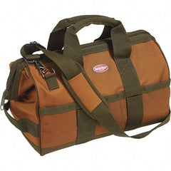 Bucket Boss - 16 Pocket Brown & Green Polyester Tool Bag - 16" Wide x 9" Deep x 12" High - Industrial Tool & Supply