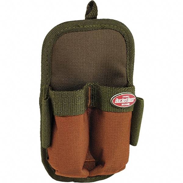 Bucket Boss - 2 Pocket General Purpose Holster - Polyester, Brown & Green - Industrial Tool & Supply