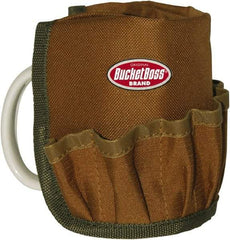 Bucket Boss - 12 Pocket General Purpose Holster - Polyester, Brown & Green - Industrial Tool & Supply