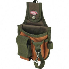 Bucket Boss - Nail & Tool Pouch - 5 Pocket, Brown/Green, Polyester - Industrial Tool & Supply