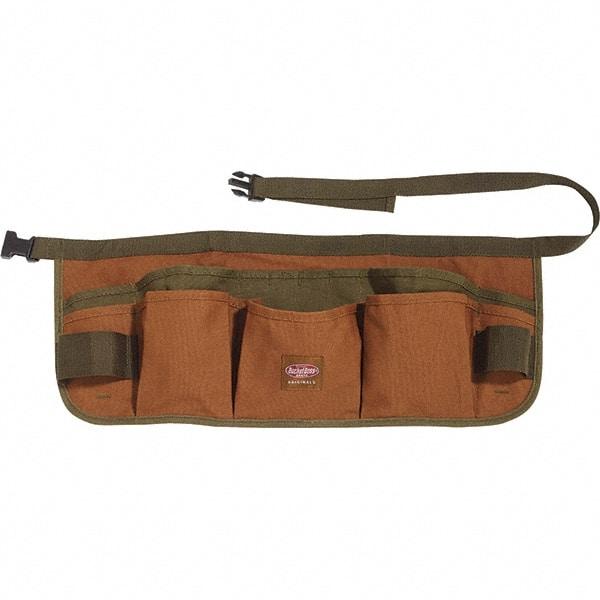 Bucket Boss - 30 to 52" Waist Apron - 13 Pocket, Brown/Green, Canvas - Industrial Tool & Supply