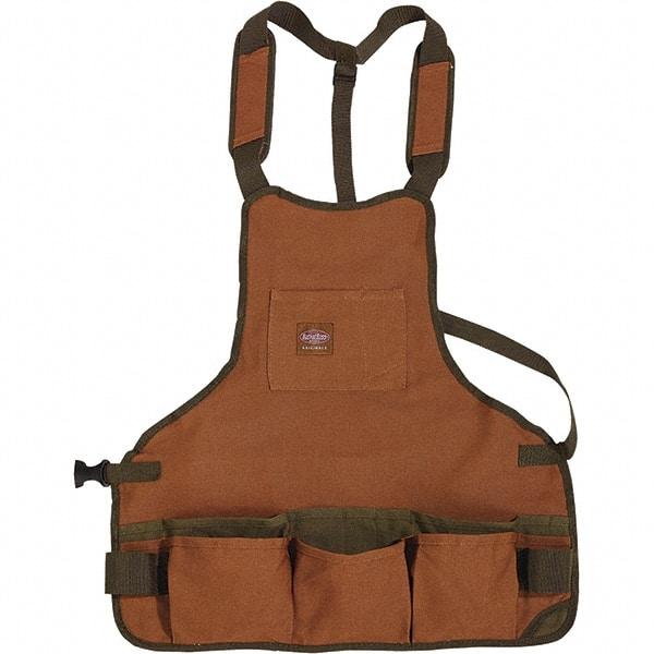 Bucket Boss - 30 to 52" Waist Apron - 16 Pocket, Brown/Green, Canvas - Industrial Tool & Supply