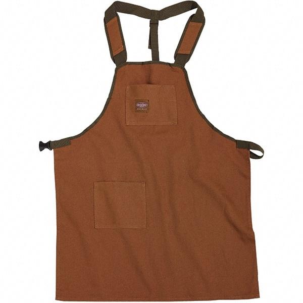 Bucket Boss - 30 to 52" Waist Apron - 2 Pocket, Brown/Green, Canvas - Industrial Tool & Supply