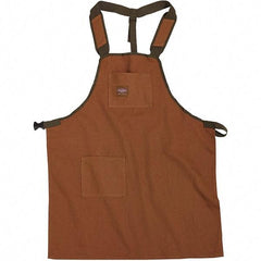 Bucket Boss - 30 to 52" Waist Apron - 2 Pocket, Brown/Green, Canvas - Industrial Tool & Supply