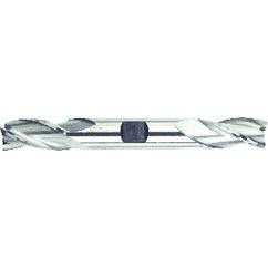 9/16 Dia. x 5 Overall Length 3-Flute Square End High Speed Steel SE End Mill-Round Shank-Center Cutting Double End End Mill-Uncoated - Industrial Tool & Supply