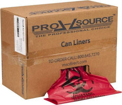 PRO-SOURCE - 45 Gal Capacity, Red, Hazardous Waste Bag - 1.3 mil Thick x 40" Wide x 47" High, Roll - Industrial Tool & Supply