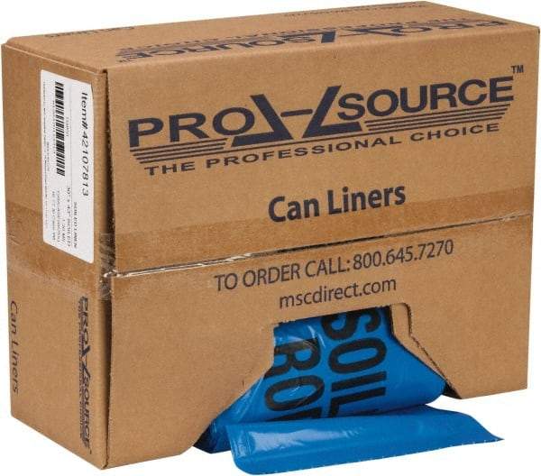 PRO-SOURCE - 32 Gal Capacity, Blue, Hazardous Waste Bag - 1.3 mil Thick x 30" Wide x 43" High, Roll - Industrial Tool & Supply