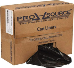 PRO-SOURCE - 1.65 mil Thick, Heavy-Duty Trash Bags - Linear Low-Density Polyethylene (LLDPE), Flat Pack Dispenser, 40" Wide x 46" High, Black - Industrial Tool & Supply