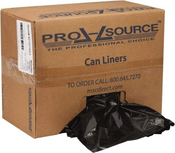 PRO-SOURCE - 2 mil Thick, Heavy-Duty Trash Bags - Linear Low-Density Polyethylene (LLDPE), Flat Pack Dispenser, 43" Wide x 47" High, Black - Industrial Tool & Supply