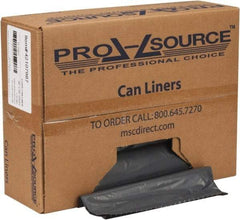 PRO-SOURCE - 1.3 mil Thick, Heavy-Duty Trash Bags - Hexene Resins, Roll Dispenser, 38" Wide x 58" High, Gray - Industrial Tool & Supply