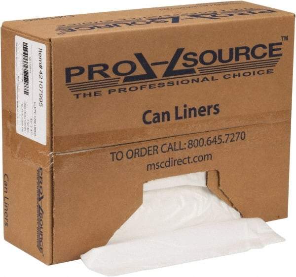 PRO-SOURCE - 1.5 mil Thick, Heavy-Duty Trash Bags - Hexene Resins, Roll Dispenser, 43" Wide x 47" High, Clear - Industrial Tool & Supply