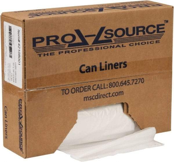 PRO-SOURCE - 1.5 mil Thick, Heavy-Duty Trash Bags - Hexene Resins, Roll Dispenser, 33" Wide x 39" High, Clear - Industrial Tool & Supply