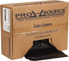 PRO-SOURCE - 1.1 mil Thick, Heavy-Duty Trash Bags - Hexene Resins, Roll Dispenser, 38" Wide x 58" High, Black - Industrial Tool & Supply