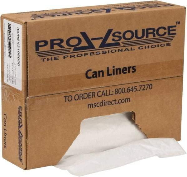 PRO-SOURCE - 1.1 mil Thick, Heavy-Duty Trash Bags - Hexene Resins, Roll Dispenser, 43" Wide x 47" High, Clear - Industrial Tool & Supply