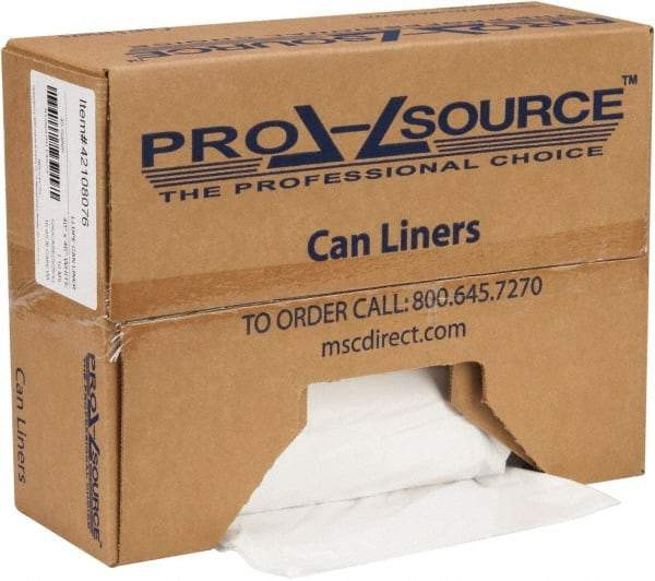 PRO-SOURCE - 1.1 mil Thick, Heavy-Duty Trash Bags - Hexene Resins, Roll Dispenser, 40" Wide x 46" High, White - Industrial Tool & Supply