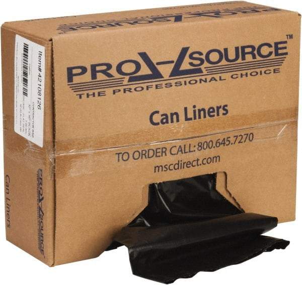 PRO-SOURCE - 3 mil Thick, Contractor Trash Bags - Linear Low-Density Polyethylene (LLDPE), Flat Pack Dispenser, 32" Wide x 50" High, Black - Industrial Tool & Supply