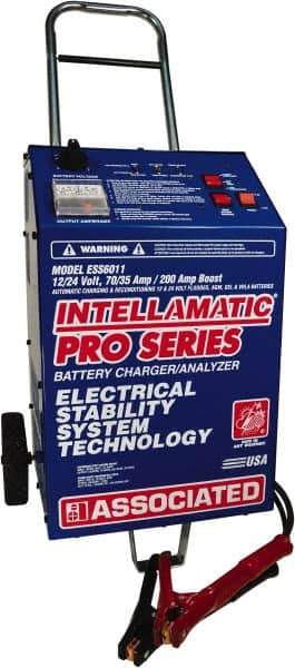 Associated Equipment - 12/24 Volt Automatic Charger/Maintainer - 70 Amps/35 Amps, 200 Starter Amps - Industrial Tool & Supply