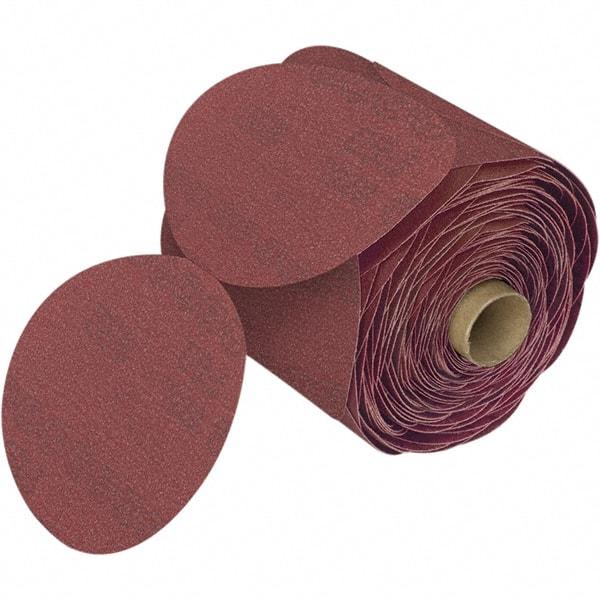 3M - 6" Diam, 100 Grit Aluminum Oxide Adhesive PSA Disc - Fine Grade, Reddish Brown, Film Backing, Flexible, Use with Random Orbital Sanders - Industrial Tool & Supply