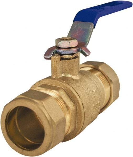 Legend Valve - 1/2" Pipe, Full Port, Lead Free Brass Full Port Ball Valve - 2 Piece, Comp x Comp Ends, Lever Handle, 600 WOG - Industrial Tool & Supply