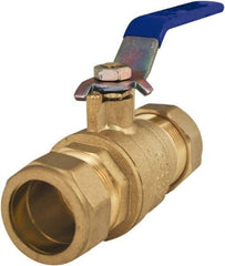 Legend Valve - 3/4" Pipe, Full Port, Lead Free Brass Full Port Ball Valve - 2 Piece, Comp x Comp Ends, Lever Handle, 600 WOG - Industrial Tool & Supply