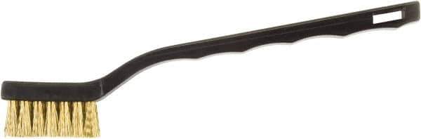 Hyde Tools - 3 Piece Brass Hand Wire Brush Set - 2" Brush Length, 7" OAL, 1/2" Shank Diam - Industrial Tool & Supply