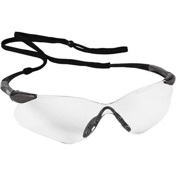 KleenGuard - Clear Lenses, Frameless Safety Glasses - Scratch Resistant, Gunmetal Nylon Frame, Size Universal, Wrap Around - Industrial Tool & Supply
