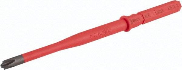 Wera - 3/8" Drive, #2 Reversible Phillips/Slotted Screwdriver Bit - 6-1/4" OAL - Industrial Tool & Supply