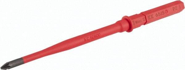 Wera - 9mm Drive, #1 Pozidriv Screwdriver Bit - 6-1/4" OAL - Industrial Tool & Supply