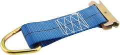 Erickson Manufacturing - 8' Long x 2" Wide, 3,500 Lb Basket Capacity, Polyester & Steel Web Sling - Blue - Industrial Tool & Supply