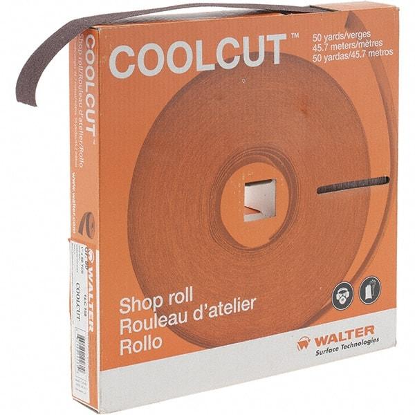 WALTER Surface Technologies - 1" x 50 Yd 80 Grit Aluminum Oxide Cloth Roll - J Weighted Backing - Industrial Tool & Supply