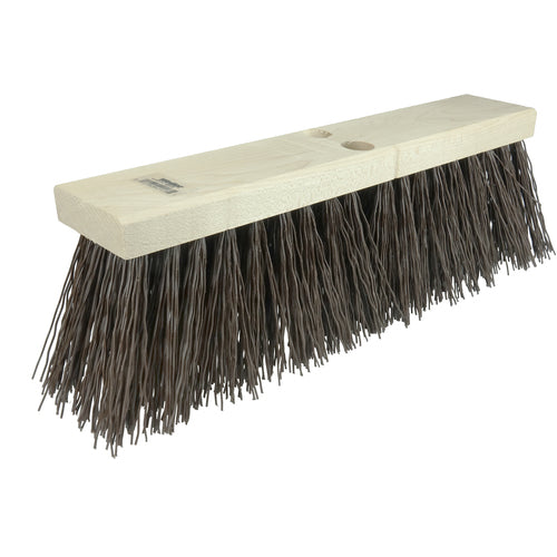 18″ Street Broom, 5-1/4″ Trim Length, Brown Polypropylene Fill - Industrial Tool & Supply