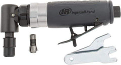 Ingersoll-Rand - 1/4" Collet, Angle Handle, Straight Air Die Grinder - 20,000 RPM, Rear Exhaust, 23 CFM, 0.33 hp, 1/4" Inlet - Industrial Tool & Supply