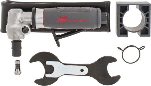 Ingersoll-Rand - 1/4" Collet, Angle Handle, Straight Air Die Grinder - 20,000 RPM, Rear Exhaust, 25 CFM, 0.4 hp, 1/4" Inlet - Industrial Tool & Supply