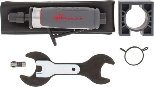 Ingersoll-Rand - 1/4" Collet, Straight Handle, Straight Air Die Grinder - 25,000 RPM, Rear Exhaust, 25 CFM, 0.4 hp, 1/4" Inlet - Industrial Tool & Supply