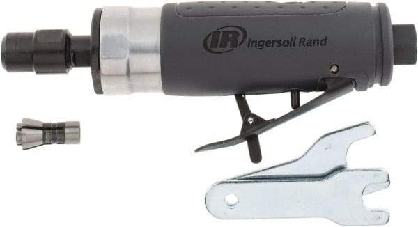 Ingersoll-Rand - 1/4" Collet, Straight Handle, Straight Air Die Grinder - 25,000 RPM, Rear Exhaust, 28 CFM, 0.33 hp, 1/4" Inlet - Industrial Tool & Supply