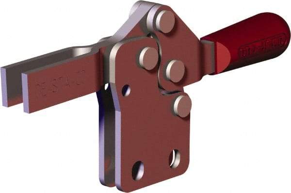 De-Sta-Co - 151 Lb Holding Capacity, Horizontal Handle, Manual Hold Down Toggle Clamp - 60° Handle Movement, 90° Bar Opening, U-Bar, Flanged Base, Carbon Steel - Industrial Tool & Supply