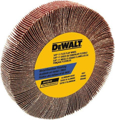 DeWALT - 4-1/2" Diam, 120 Grit Aluminum Oxide Unmounted Flap Wheel - 5/8-11 Thread, 1-1/8" Wide, Coated, Fine Grade, 13,300 Max RPM - Industrial Tool & Supply