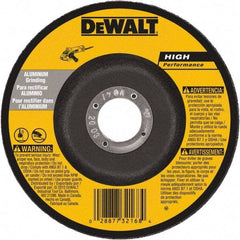 DeWALT - 30 Grit, 7" Wheel Diam, 1/4" Wheel Thickness, 7/8" Arbor Hole, Type 27 Depressed Center Wheel - Aluminum Oxide, 8,700 Max RPM, Compatible with Angle Grinder - Industrial Tool & Supply