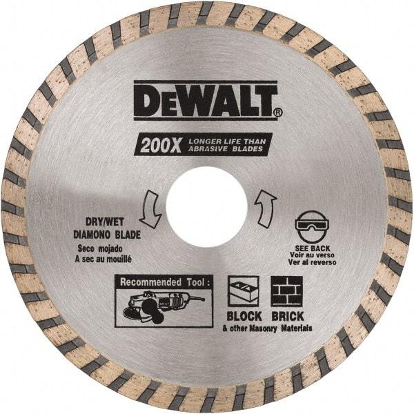 DeWALT - 4-1/2" Diam, 5/8 & 7/8" Arbor Hole Diam, Wet & Dry Cut Saw Blade - Diamond Matrix, Standard Round Arbor - Industrial Tool & Supply