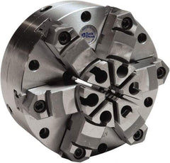 Buck Chuck Company - 6 Jaws, 8" Diam, Self Centering Manual Lathe Chuck - Plain Back Mount Spindle, Adjustable, Reversible, 1,600 Max RPM, 2-19/64" Through Hole Diam, Cast Iron - Industrial Tool & Supply