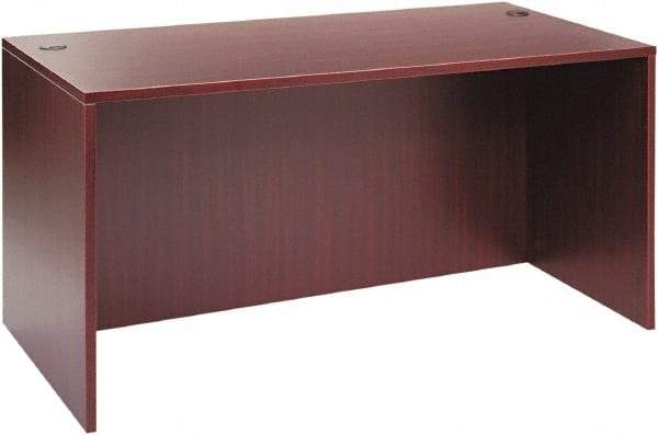 ALERA - Woodgrain Laminate Desk Shell - 59-1/8" Wide x 29-1/2" Deep x 29-5/8" High, Mahogany - Industrial Tool & Supply