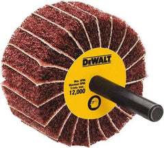 DeWALT - 3" Diam x 1-3/4" Face Width, Fine Aluminum Oxide Coated Mounted Flap Wheel - 1/4" Shank Mount, 150 Grit, Interleaf, Cloth Backing, 25,000 Max RPM - Industrial Tool & Supply