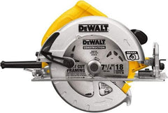 DeWALT - 15 Amps, 7-1/4" Blade Diam, 5,200 RPM, Electric Circular Saw - 120 Volts, 5/8" Arbor Hole, Right Blade - Industrial Tool & Supply