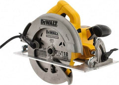DeWALT - 15 Amps, 7-1/4" Blade Diam, 5,200 RPM, Electric Circular Saw - 120 Volts, 5/8" Arbor Hole, Right Blade - Industrial Tool & Supply