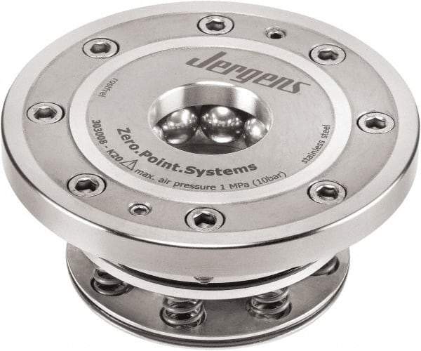 Jergens - ZPS Hydraulic CNC Quick Change Clamping Module - 1 Module Center, M40 Top Mount, 105 kN Retention Force, 50 bar (725 Lb/Sq In) Unlocking Pressure, 0.005mm Repeatability - Industrial Tool & Supply