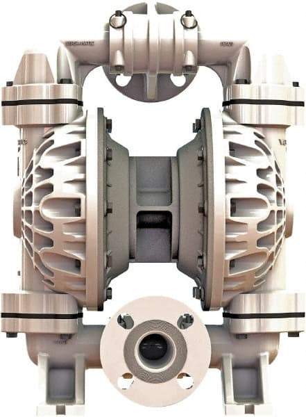 Versa-Matic - 1-1/4 \x96 1-1/2 NPT, Air Operated Diaphragm Pump - Santoprene Diaphragm, Polypropylene Housing - Industrial Tool & Supply