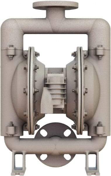 Versa-Matic - 1-1/4 \x96 1-1/2 NPT, Air Operated Diaphragm Pump - PTFE Diaphragm, Aluminum Housing - Industrial Tool & Supply