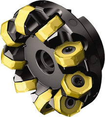 Sandvik Coromant - 160mm Cut Diam, 40mm Arbor Hole, 5.2mm Max Depth of Cut, 42° Indexable Chamfer & Angle Face Mill - 16 Inserts, 745R-2109 Insert, Right Hand Cut, 16 Flutes, Through Coolant, Series Coromill 745 - Industrial Tool & Supply